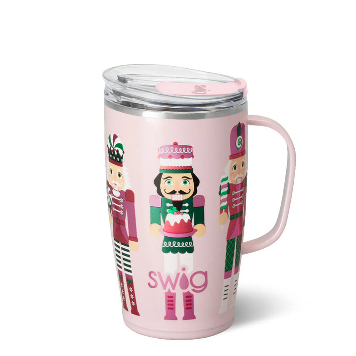SWIG: SUGAR PLUM SOLDIERS TRAVEL MUG- 18 OZ