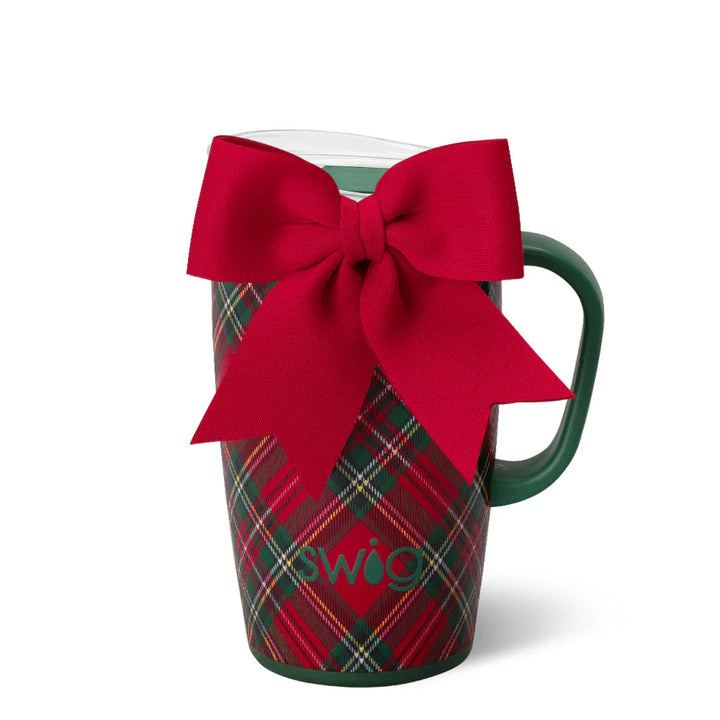 SWIG: CHRISTMAS PLAID TRAVEL MUG- 18 OZ