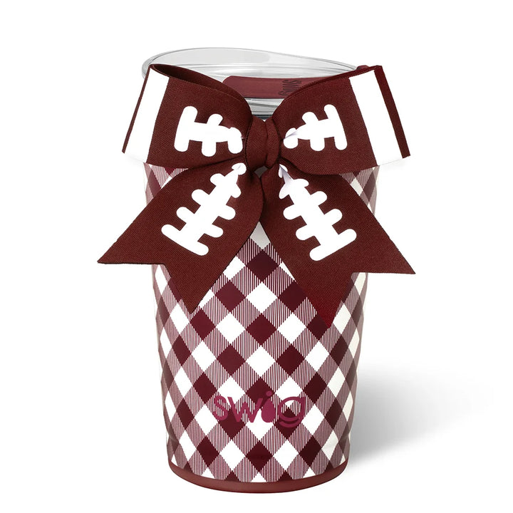 GAMEDAY GINGHAM MAROON PARTY CUP