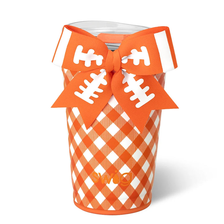 GAMEDAY GINGHAM ORANGE PARTY CUP