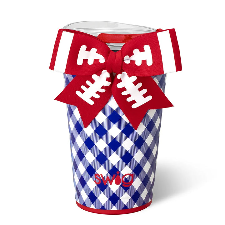 GAMEDAY GINGHAM ROYAL &amp; RED PARTY CUP