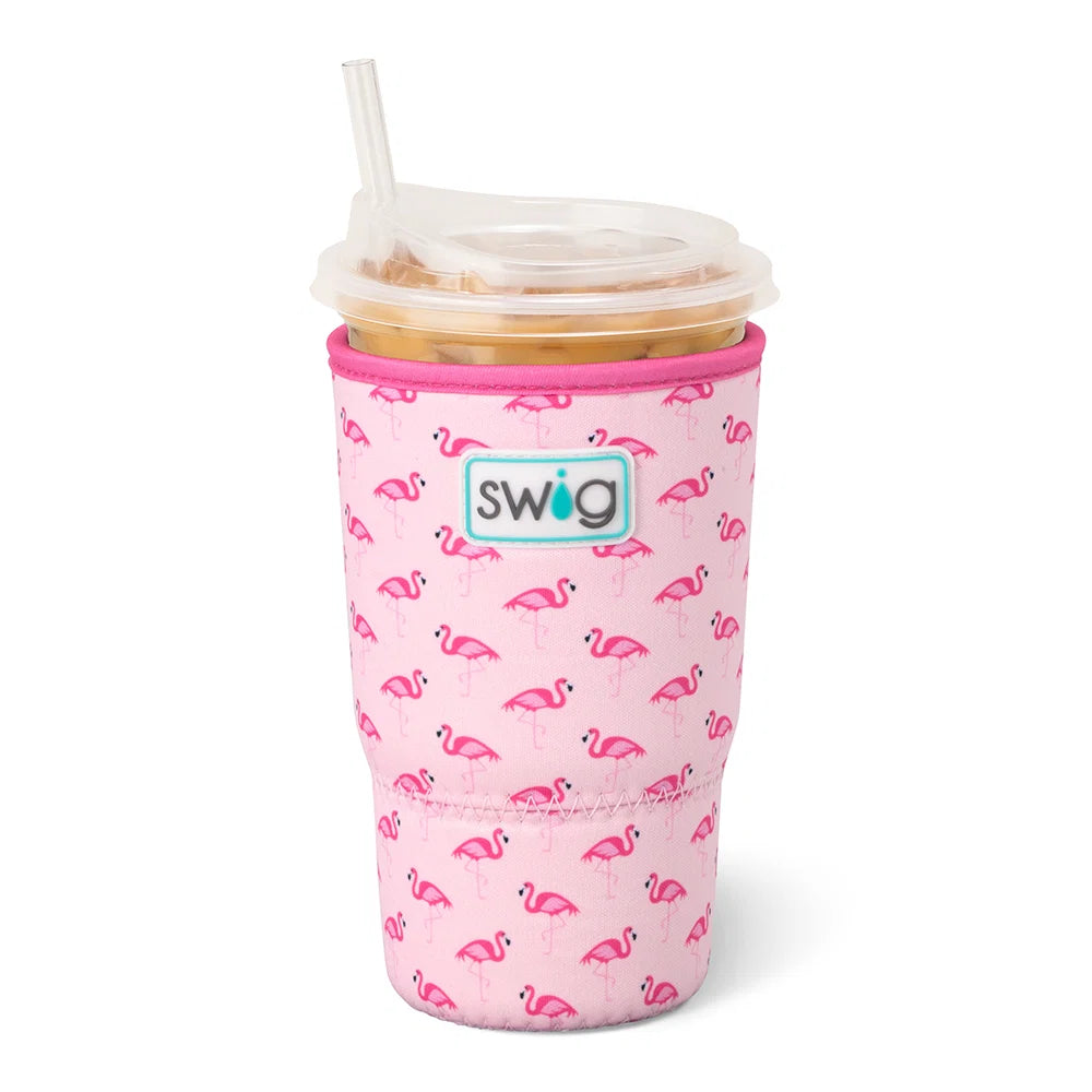 LARGE ICED CUP COOLIE-FLAMINGOS