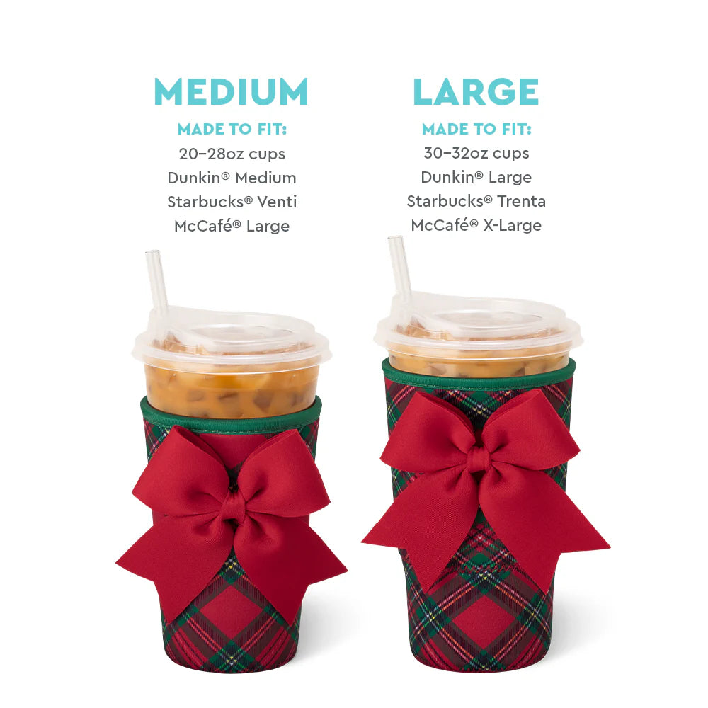 SWIG: CHRISTMAS PLAID MEDIUM ICED CUP COOLIE