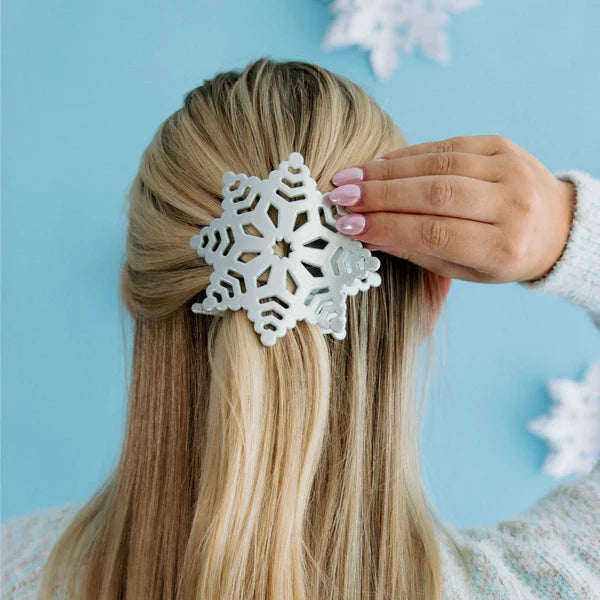TELETIES: MEDIUM FLAT SNOWFLAKE HAIR CLIP