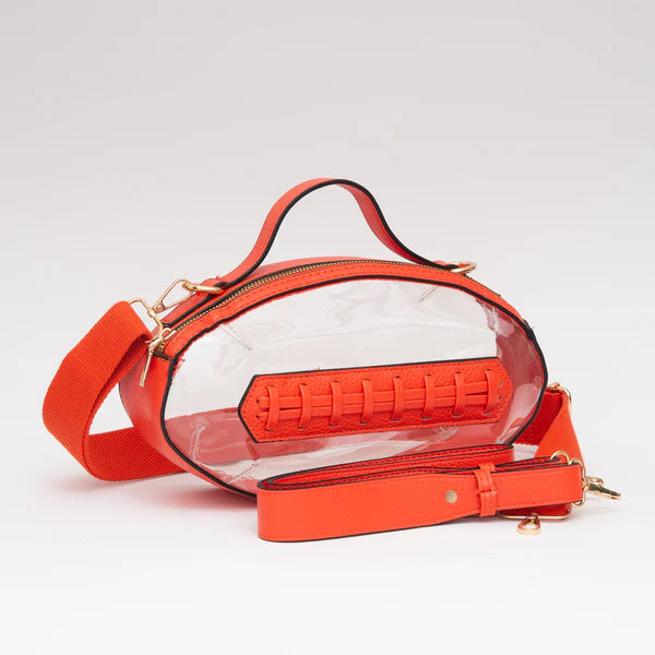 CLEAR FOOTBALL PURSE- ORANGE