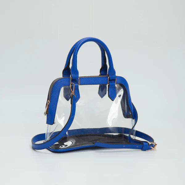 CLEAR TOP HANDLE PURSE- ROYAL BLUE