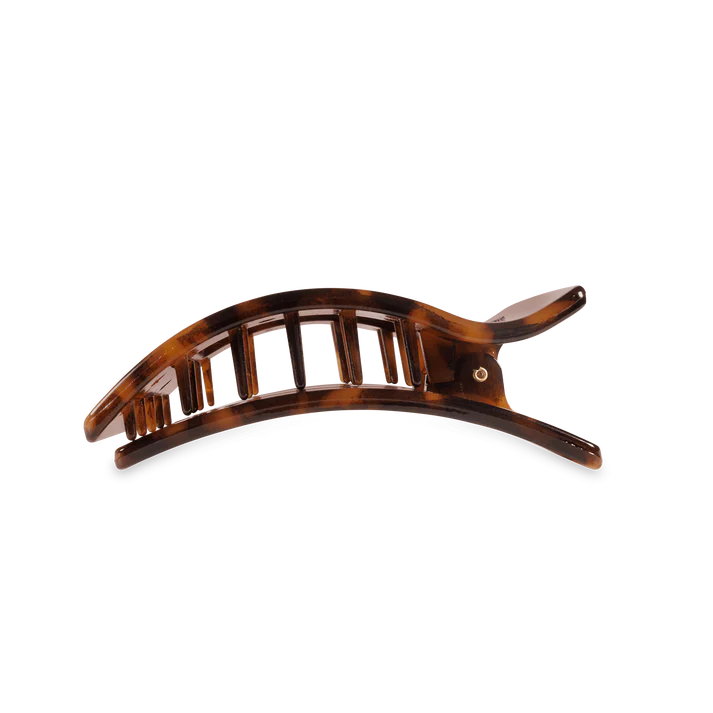 TELETIES: MEDIUM FLAT RECTANGLE CLIP- TORTOISE