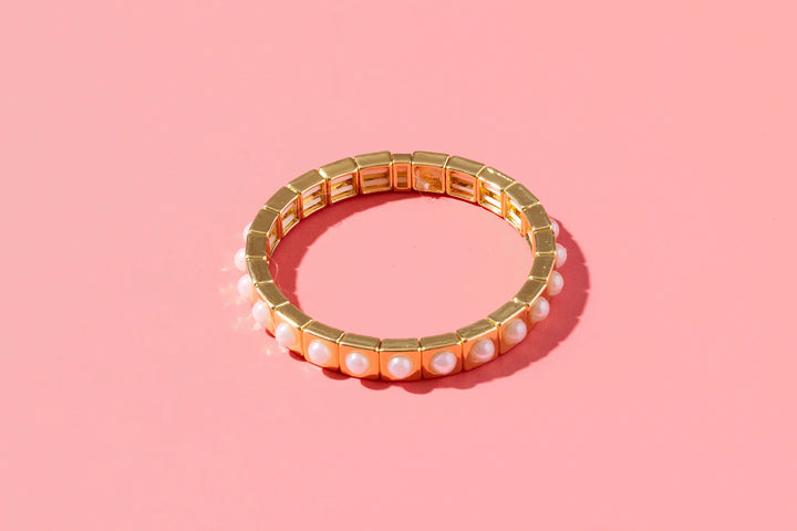 CANDY GEM BRACELET: MAEVE- GOLD & PEARL