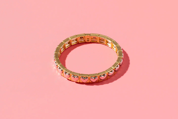 CANDY GEM BRACELET: HARTLEY- GOLD & SILVER HEART