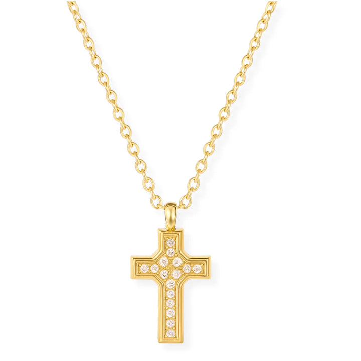 ELLIE VAIL: WYATT MINI CROSS PENDANT NECKLACE- GOLD