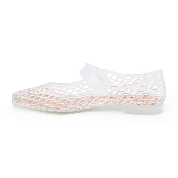 VICKY CLEAR MARY JANE JELLY FLATS