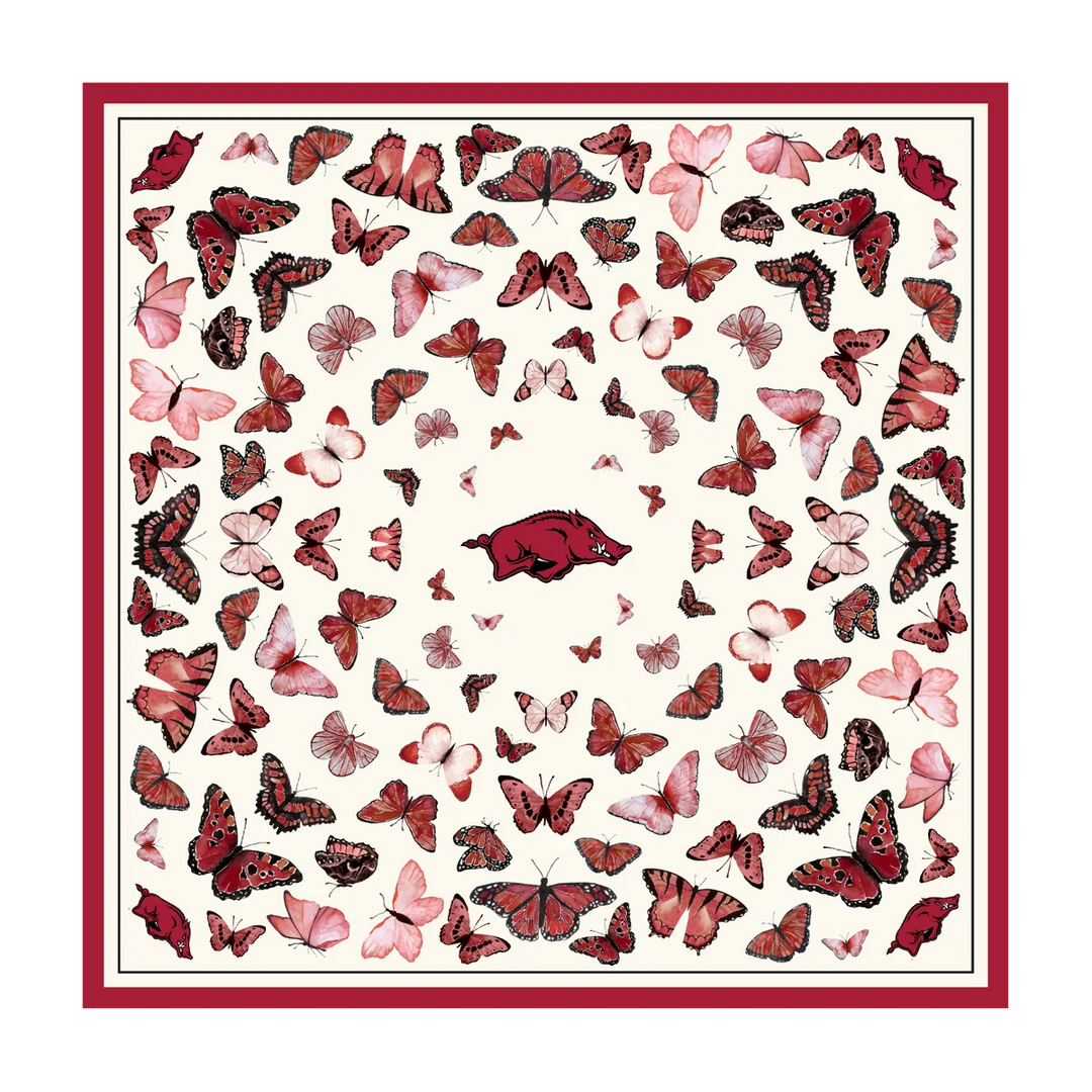 ARKANSAS BUTTERFLY SQUARE SILK SCARF