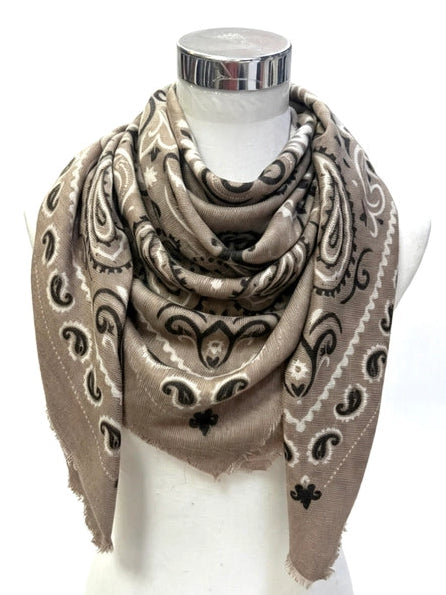 LIGHT TAUPE BANDANA SCARF
