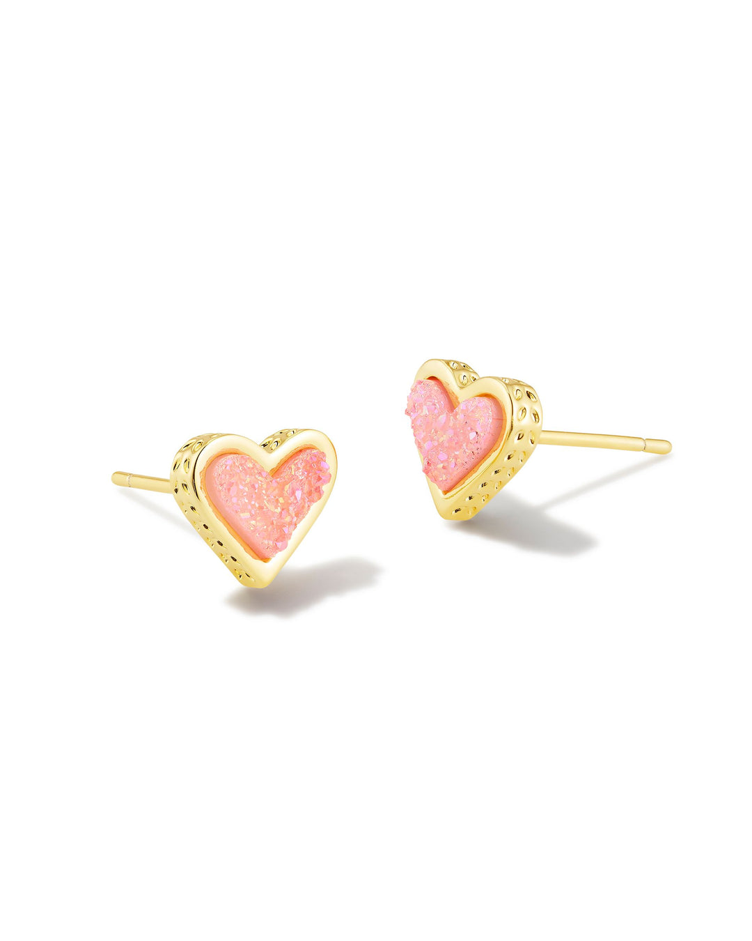 KENDRA SCOTT: FRAMED ARI HEART STUD GOLD