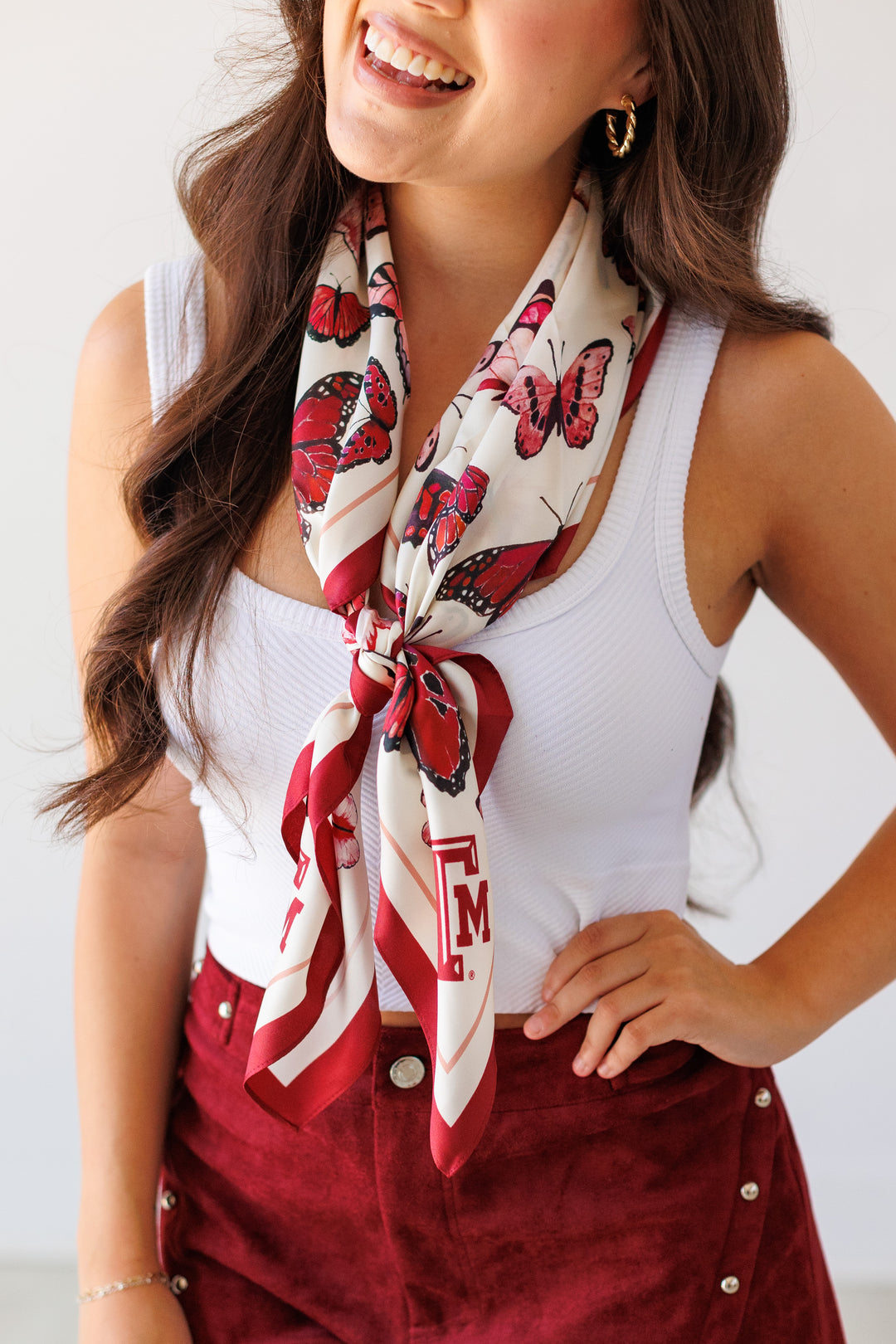 TEXAS A&amp;M SQUARE SILK SCARF