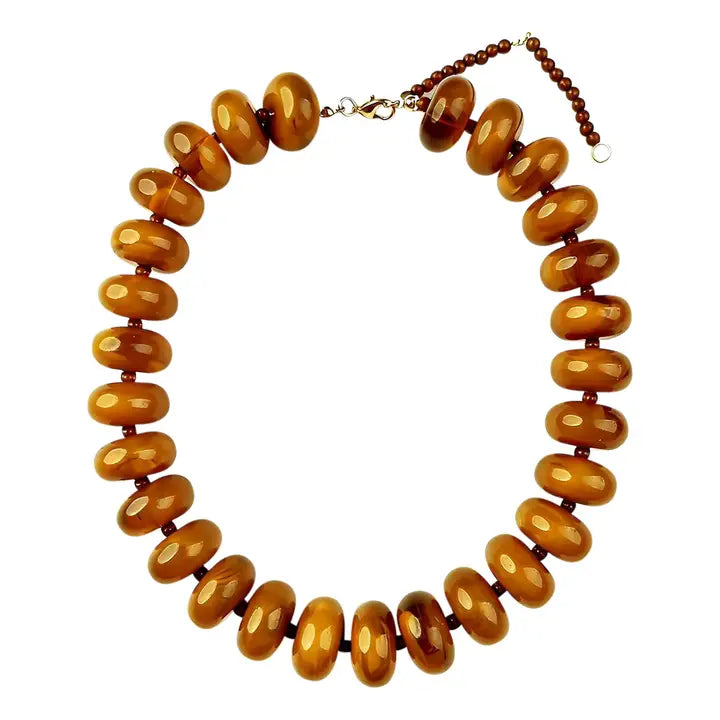 BAILEY CHUNKY BEADED NECKLACE - TORTOISE