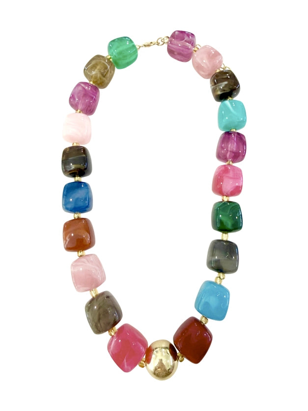 MASSEY CHUNKY BEADED NECKLACE - MULTI
