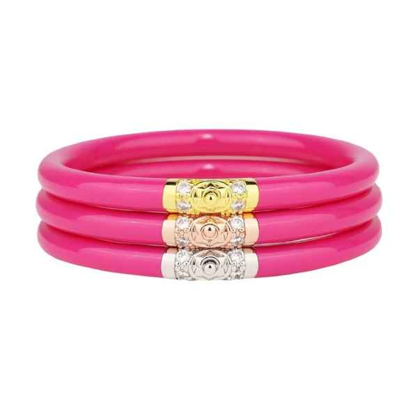 BUDHAGIRL 3 KINGS ALL WEATHER BANGLES: EPIC PINK