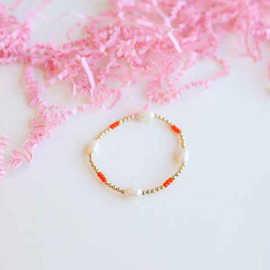 PEARL POPPI BRACELET: ORANGE