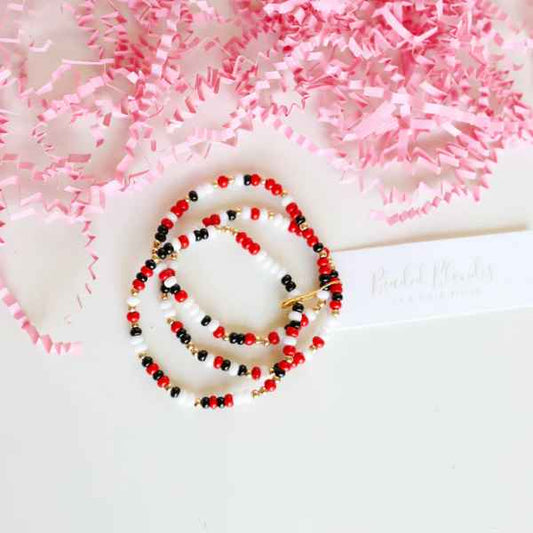 SPRINKLE BRACELET: RED, WHITE & BLACK