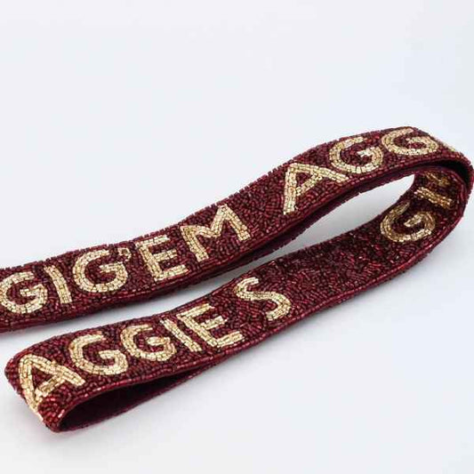 BEADED HANDBAG STRAP: GIG 'EM