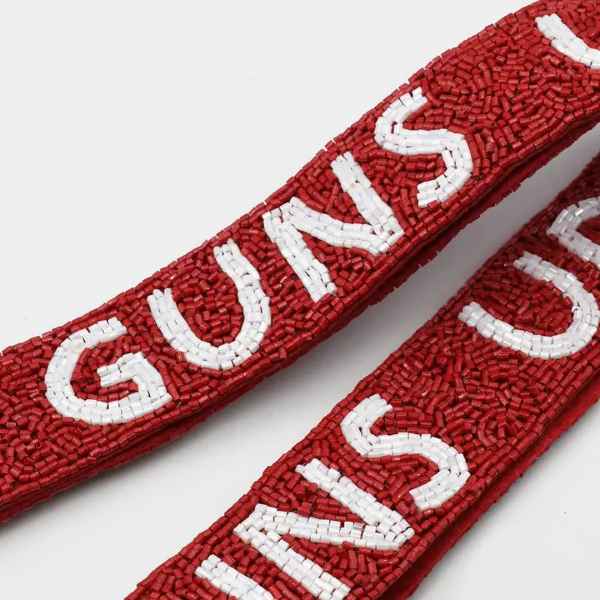 BEADED HANDBAG STRAP: GUNS UP