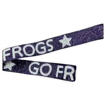 BEADED HANDBAG STRAP: GO FROGS