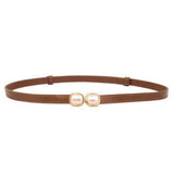 Pearl Buckle Belt / Brown