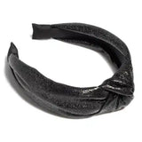 Black Metallic Topknot Headband