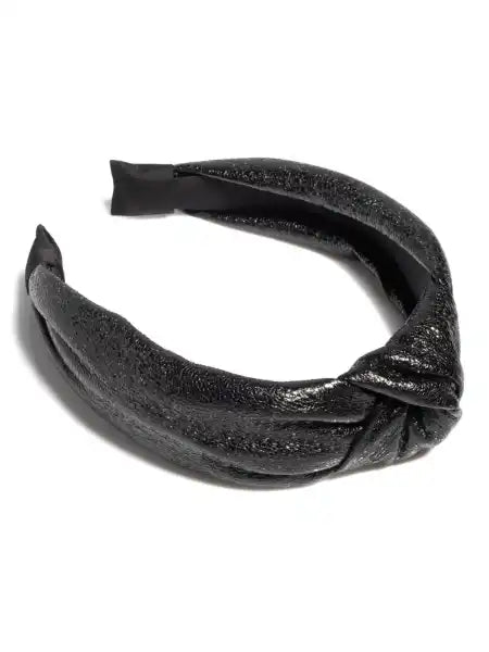 Black Metallic Topknot Headband