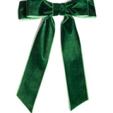 Green Velvet Bow Clip