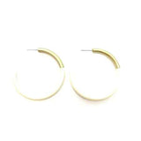 WHITE LARGE LIZ HOOP