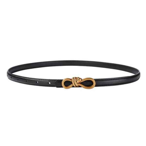 BLACK LOOPED KNOT BELT