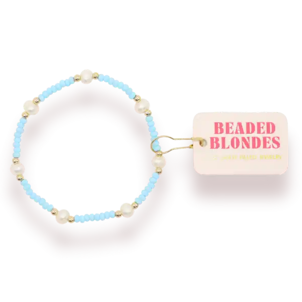 PASTEL BLUE PEARL BEADED BRACELET