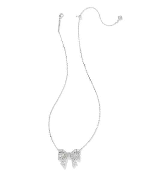 Kendra Scott: Rhodium Krista Bow Pendant Necklace
