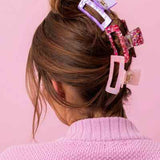 Pink Confetti Claw Clip Trio