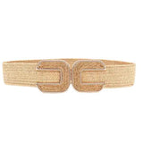 TAN RAFFIA DOUBLE C BELT