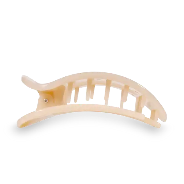 TELETIES: ALMOND BEIGE LARGE FLAT HAIR CLIP