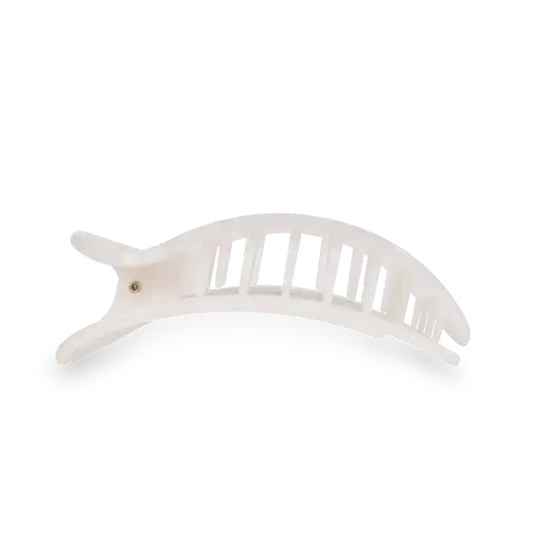 TELETIES: COCONUT WHITE LARGE FLAT HAIR CLIP