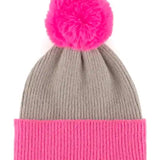 Grey & Pink Tinsley Beanie