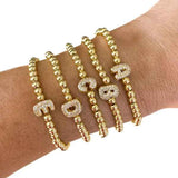 Gold Bling Bubble Initial Bracelet