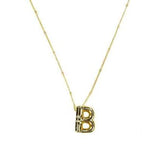 Gold Bubble Initial Necklace