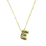 Gold Bubble Initial Necklace