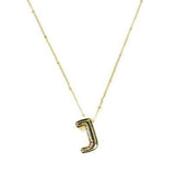 Gold Bubble Initial Necklace