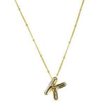 Gold Bubble Initial Necklace