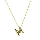 Gold Bubble Initial Necklace