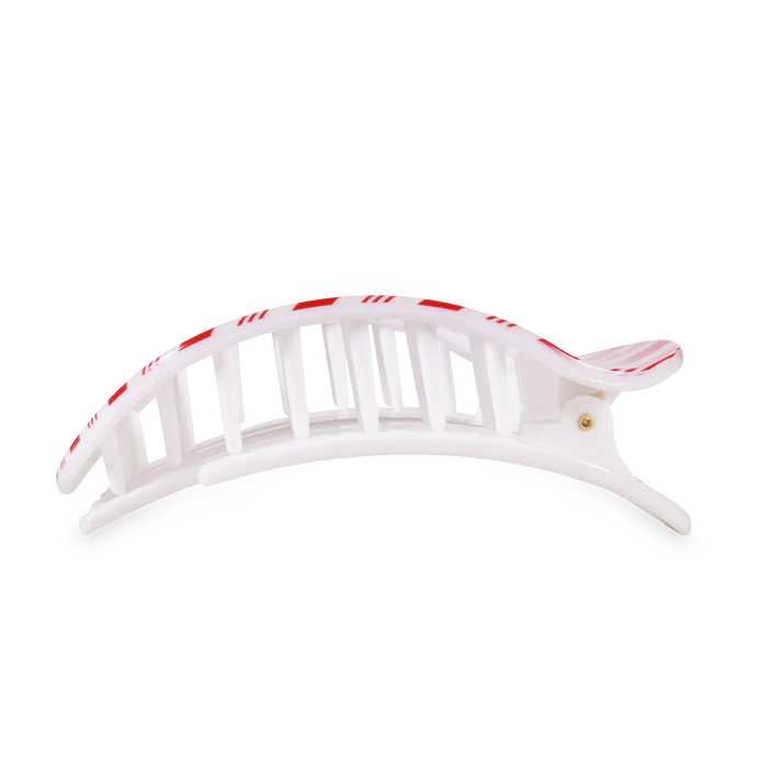 TELETIES: LARGE FLAT ROUND CLIP- CANDY CANE CRUSH