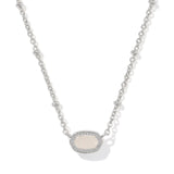 Kendra Scott: Rhodium Iridescent Drusy Mini Elisa Pendant Necklace