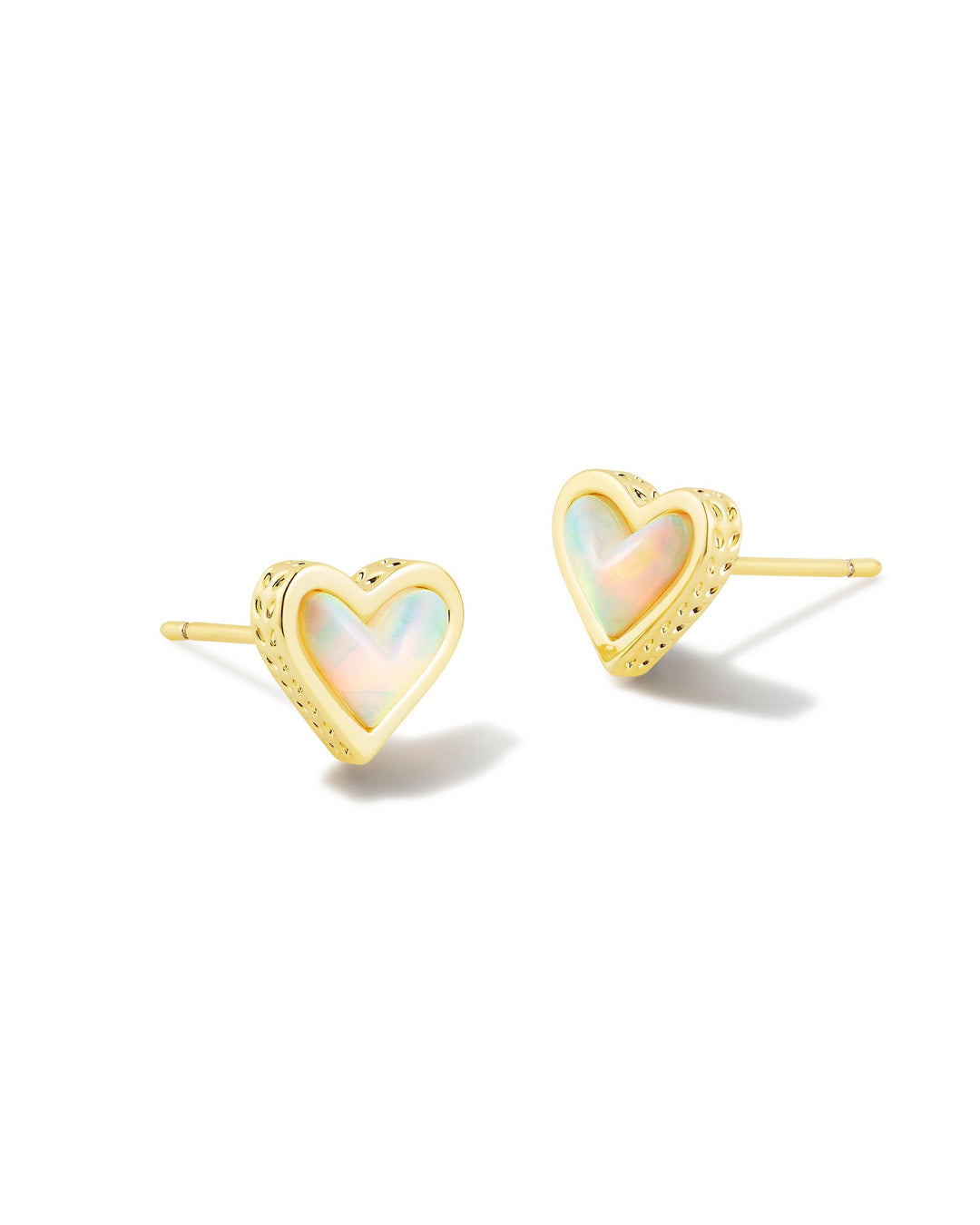 KENDRA SCOTT: FRAMED ARI HEART STUD GOLD