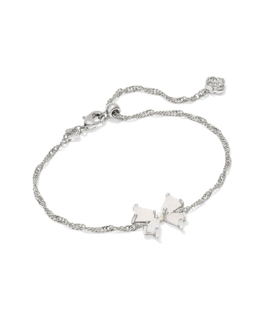 Kendra Scott: Rhodium Iridescent Drusy Blair Bow Bracelet